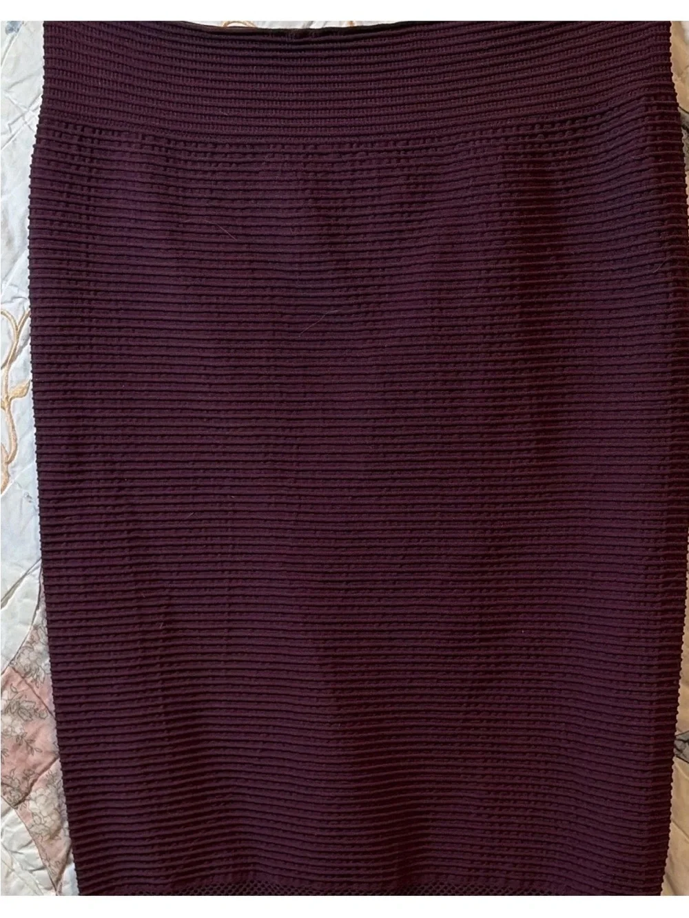 BCBGeneration Ribbed Mesh Panel Convertible Tube Skirt Dress Malaga Red XS/S NWT